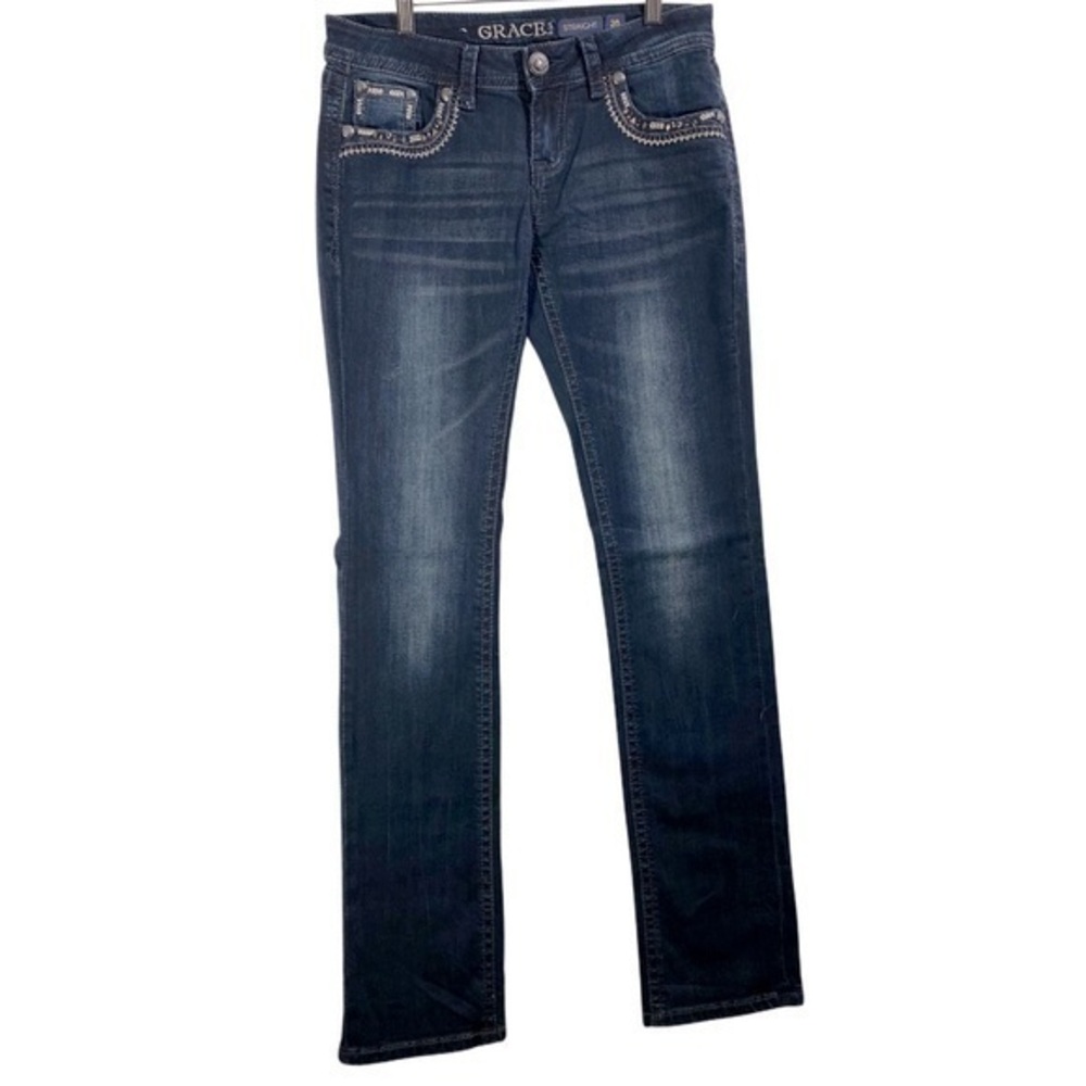 Grace in LA women’s straight leg jean Size 29 Color blue